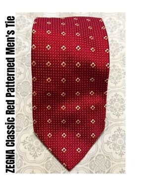 ZEGNA Classic Red Patterned Men's Tie